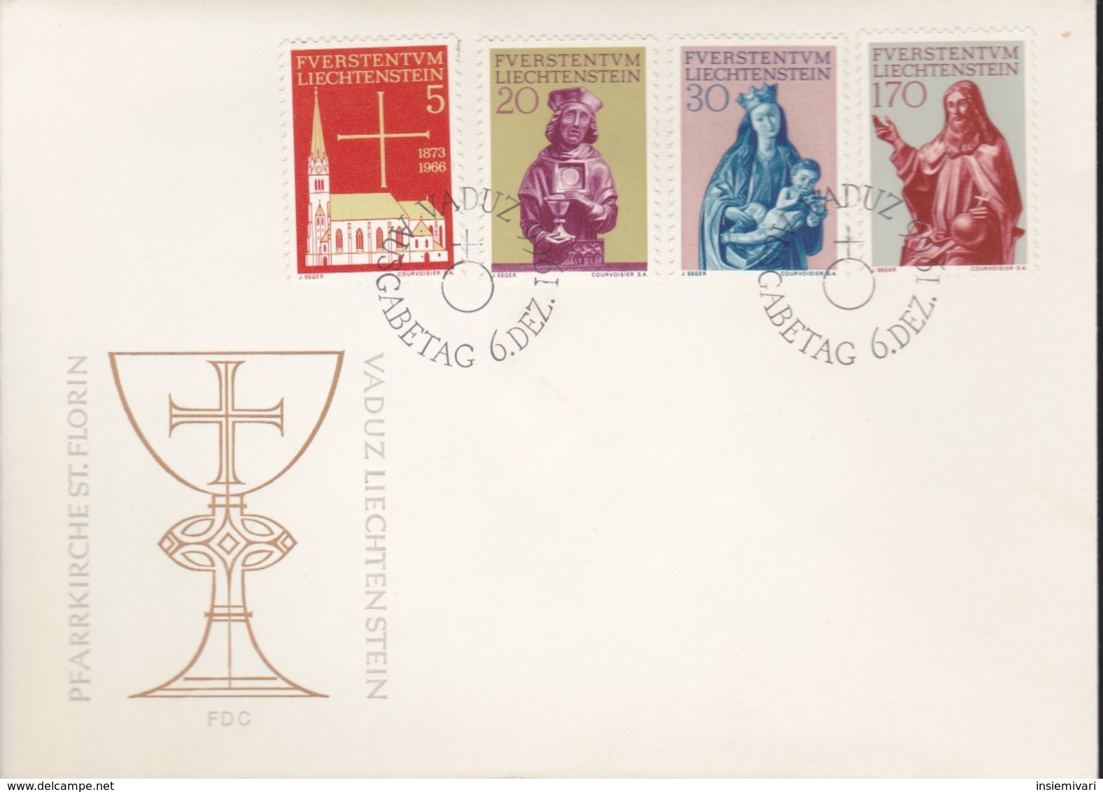 Liechtenstein - 1966 - Chiesa Di Vaduz - Nn.418/421 - Busta FDC. - FDC