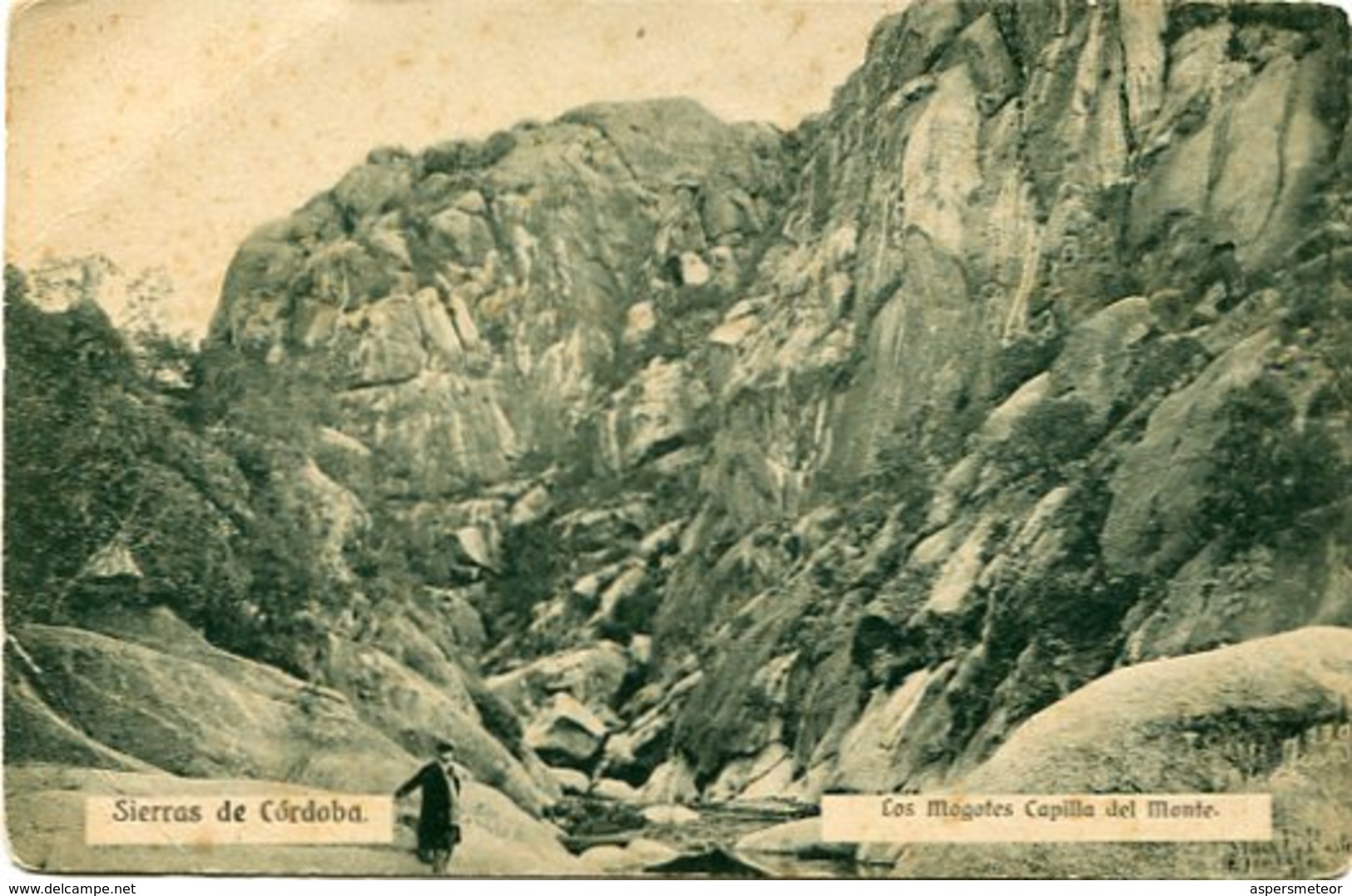 SIERRAS DE CORDOBA - LOS MOGOTES, CAPILLA DEL MONTE. ARGENTINA 1919 POSTAL POSTALE CIRCULE - LILHU - Argentinien