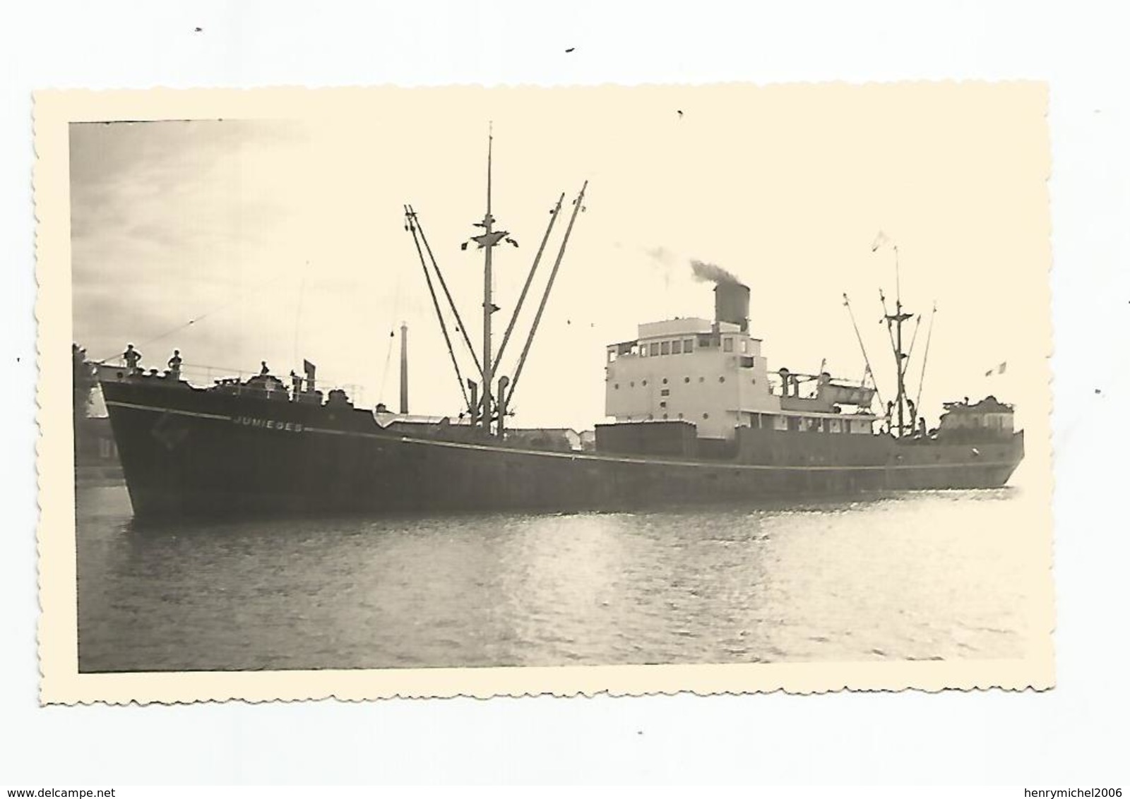 Photographie Bateau Cargo Jumièges 1955 La Rochelle Photo 6,8x11,4 Cm Env - Bateaux