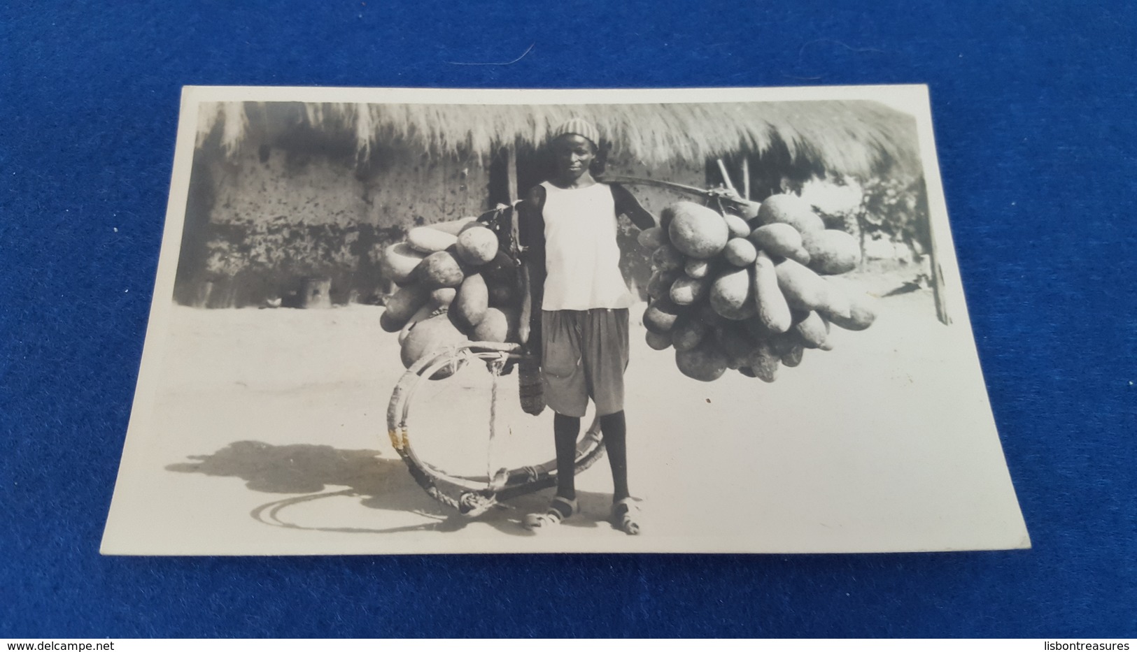 ANTIQUE PHOTO POSTCARD PORTUGUESE GUINEA  - ETHNOGRAPHIC " DESTRIBUIDOR DE VINHO DE PALMA - BULA " UNUSED - Guinea-Bissau