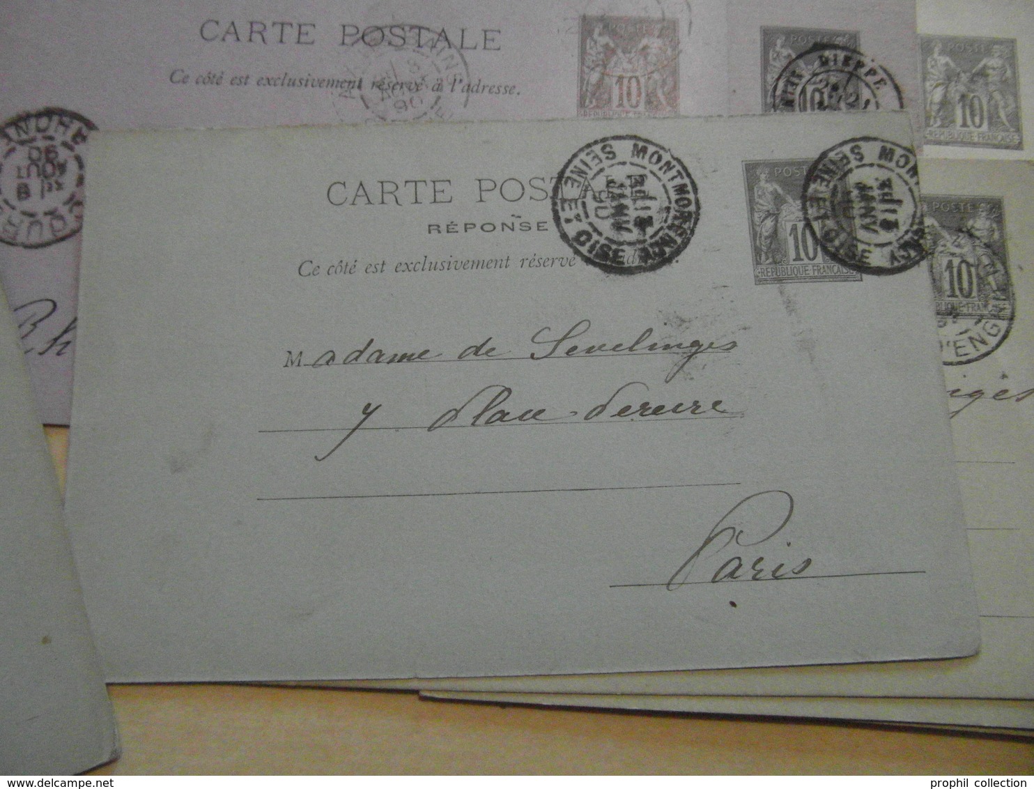 GROS LOT D'ENTIERS POSTAUX au TYPE SAGE dont CARTE-REPONSE CARTE-LETTRE ENVELOPPES BANDES etc. NEUFS OBLITÉRÉS