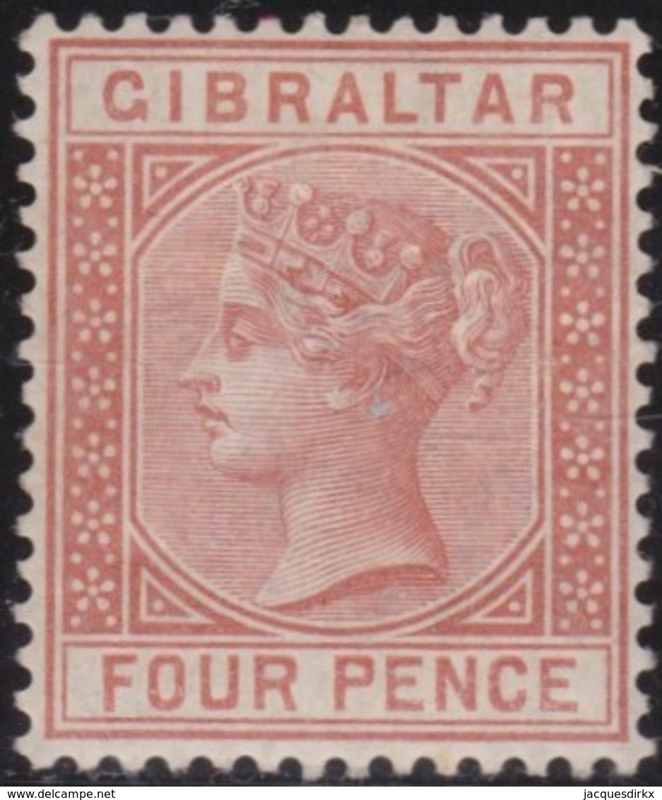 Gibraltar .   SG   .  12     .   .   *      .   Mint-hinged     .    /    .  Ongebruikt - Gibraltar