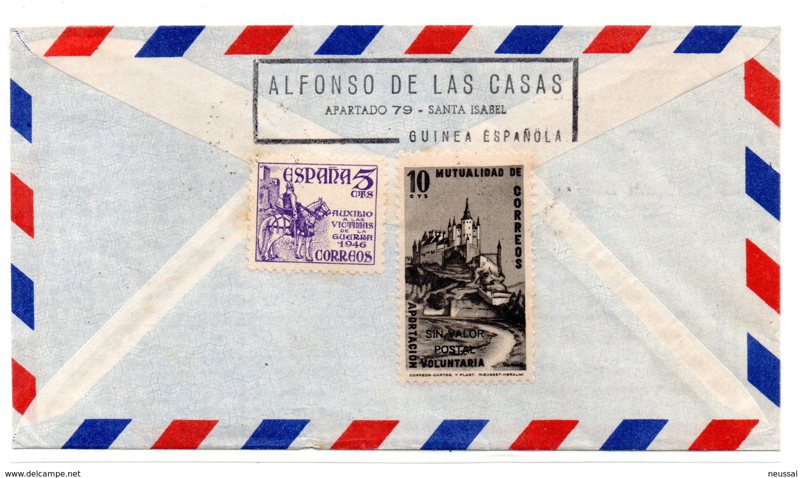 Carta Con Matasellos Certificado Via Aerea De Guinea Española - Spanish Guinea