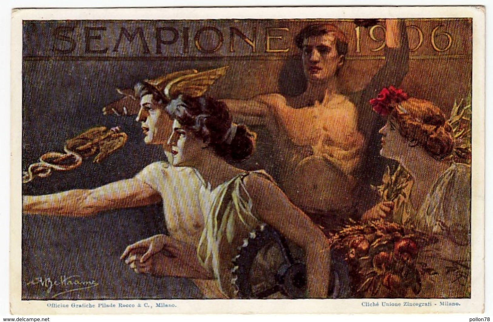 SEMPIONE 1906 - CARTOLINA COMMEMORATIVA - ILL. BELTRAME - ESPOSIZIONE INTERNAZIONALE - Vedi Retro - Formato Piccolo - Esposizioni