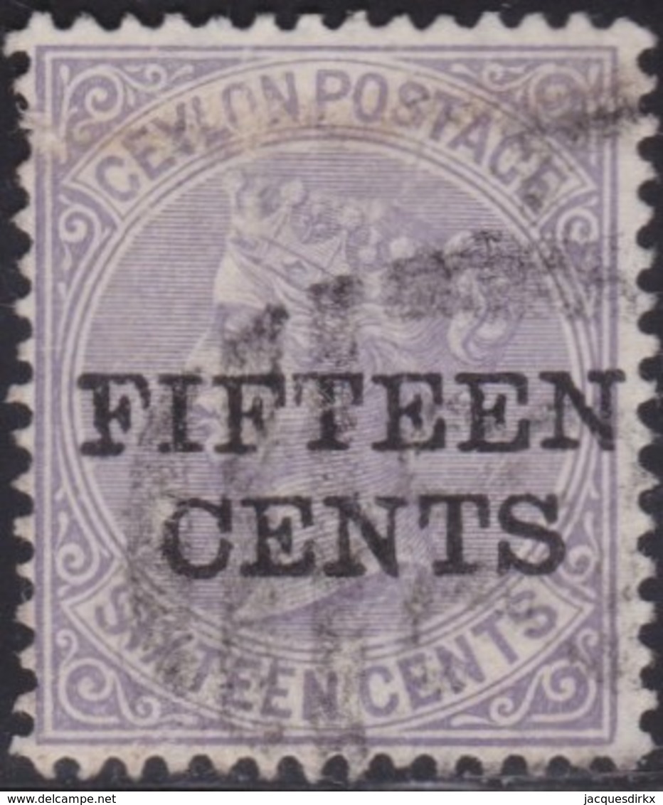 Ceylon     .     SG      .    186      .      O    .   Cancelled    .    /    .   Gebruikt - Ceylon (...-1947)