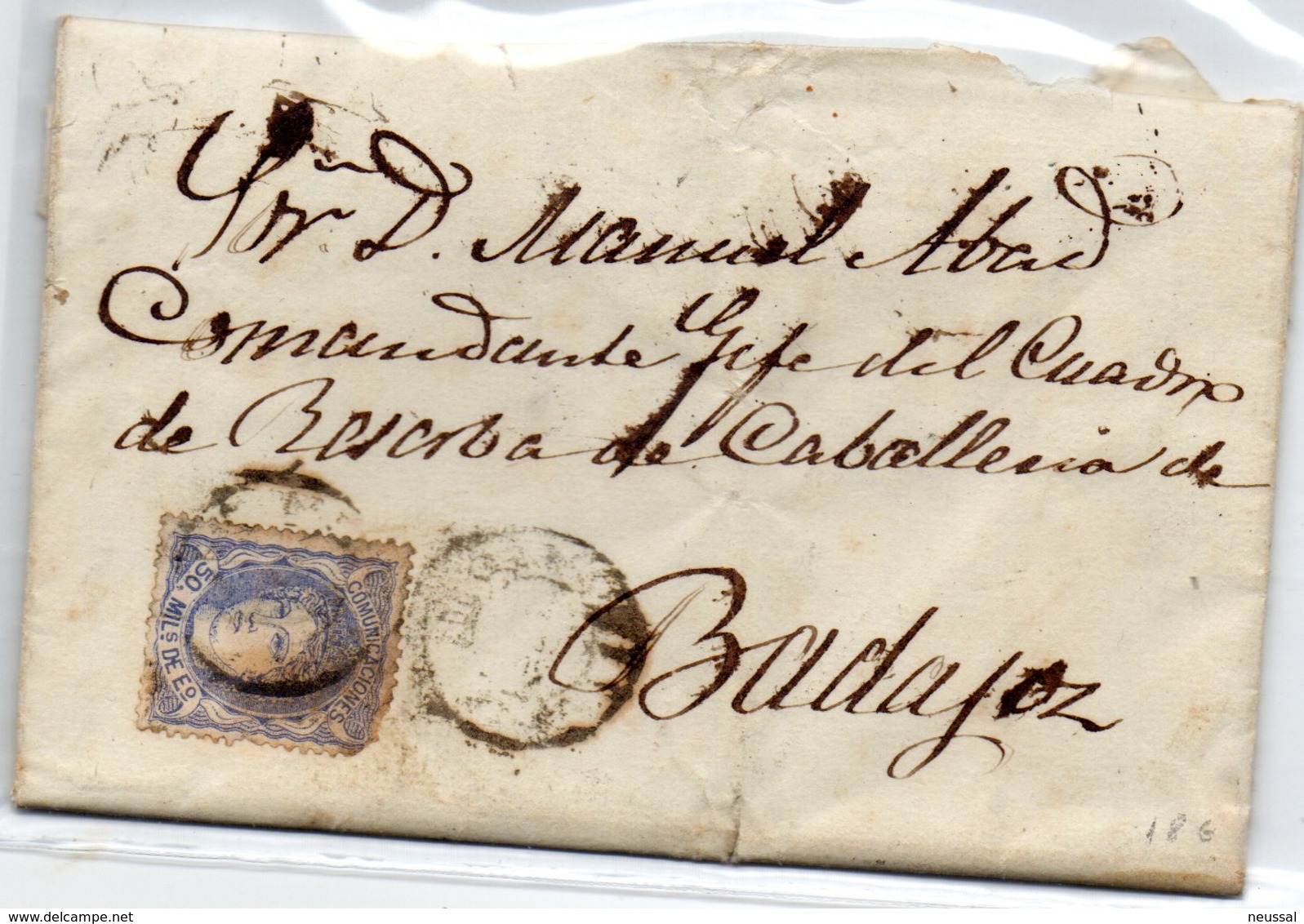 Carta Dirigida A Badajoz 1870 - Storia Postale