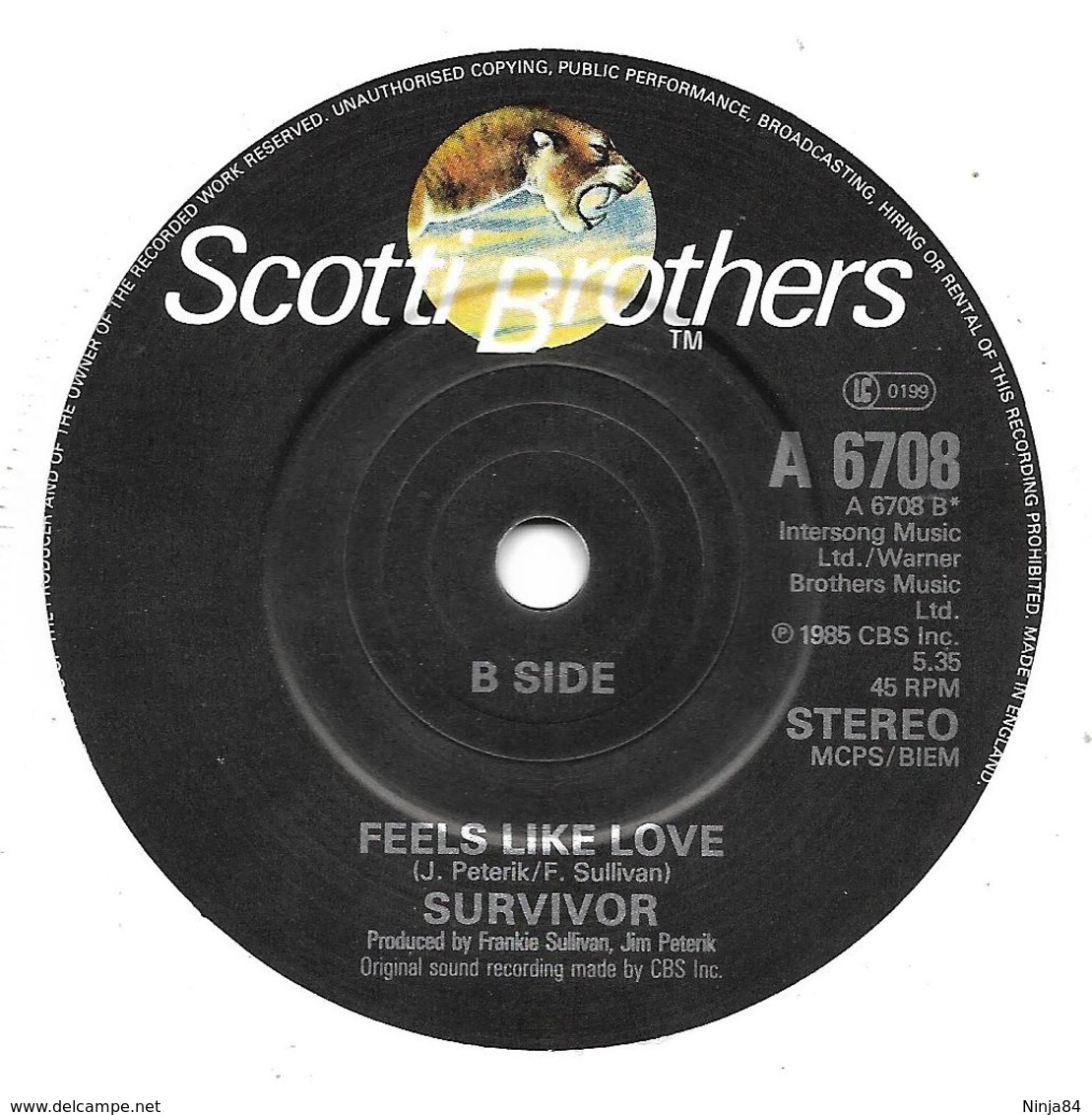 SP 45 RPM (7")   B-O-F  Survivor  "  Burning Heart  "  Angleterre - Filmmusik