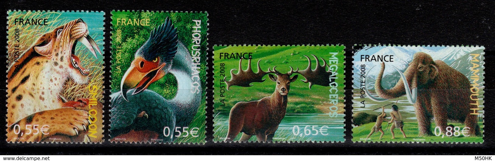 YV 4175 à 4178 N** Faune Préhistorique - Prix = Faciale - Neufs