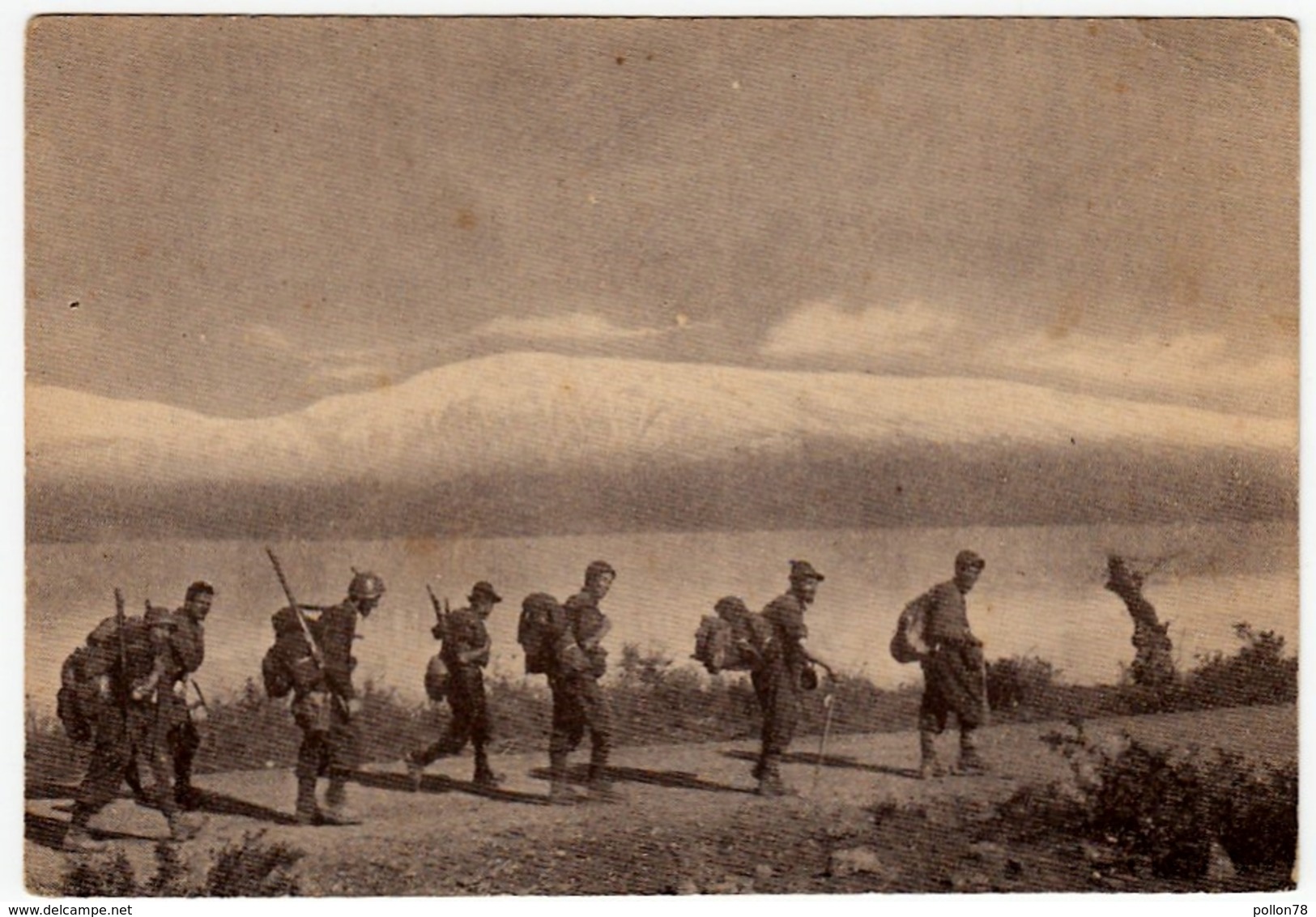 MILITARI - BTG. ALPINI INTRA - FRONTE GRECO ALBANESE - OLTRE LIN LUNGO IL LAGO D'OHRIDA -Vedi Retro - Guerra 1939-45