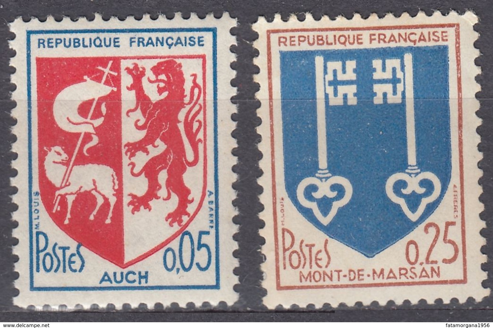 FRANCE - 1966 - Serie Completa Formata Da 2 Valori Nuovi MH: Yvert 1468/1469. - 1941-66 Stemmi E Stendardi