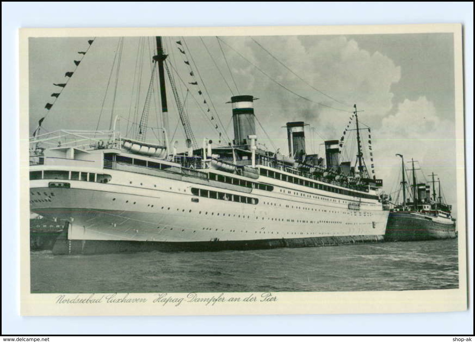 U6368/ Hapag Dampfer An Der Pier In Cuxhaven AK Ca.1935 - Paquebots