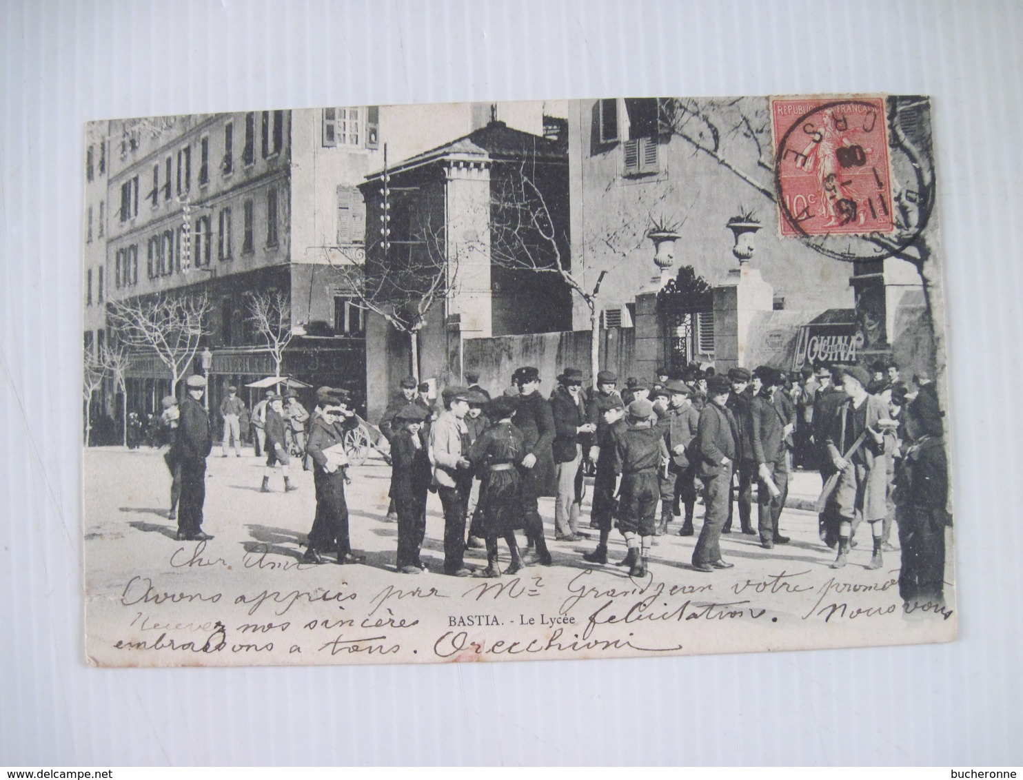 CPA  CORSE BASTIA Le Lycée 1905 Dos Simple TBE - Bastia