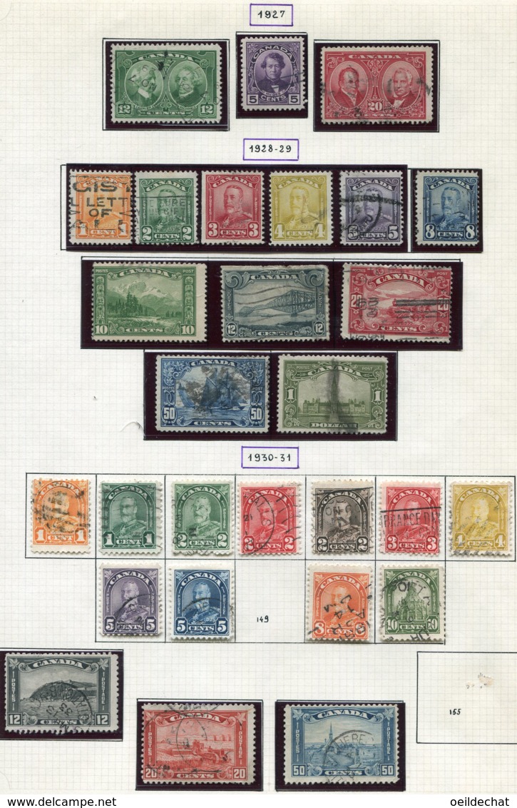 12528 CANADA  N° 126/8, 129/39, 140/54 Sauf 149 °  1927-30    B/TB - Used Stamps