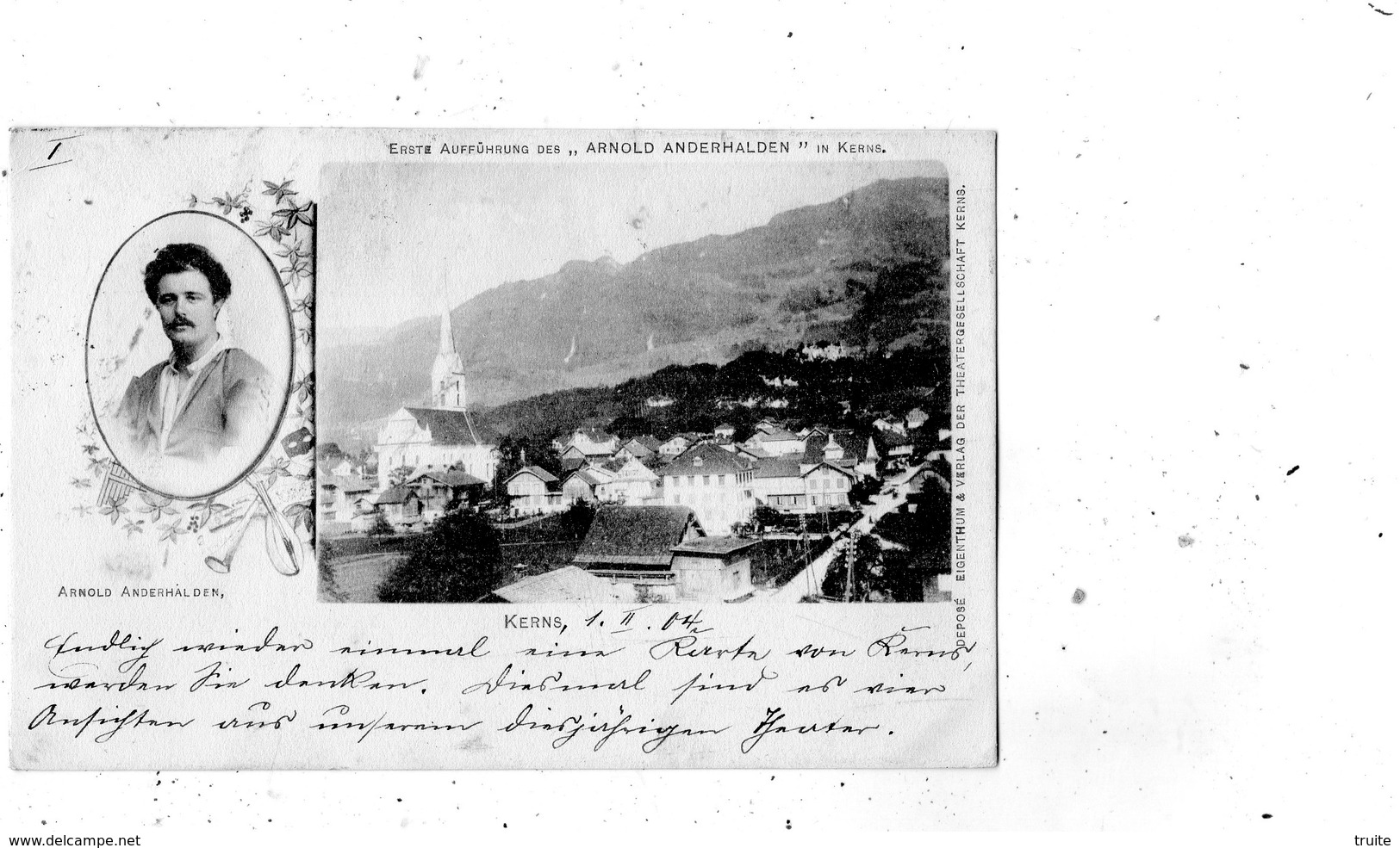 KERNS EN MEDAILLON "ARNOLD ANDERHALDEN" (CARTE PRECURSEUR ) - Kerns