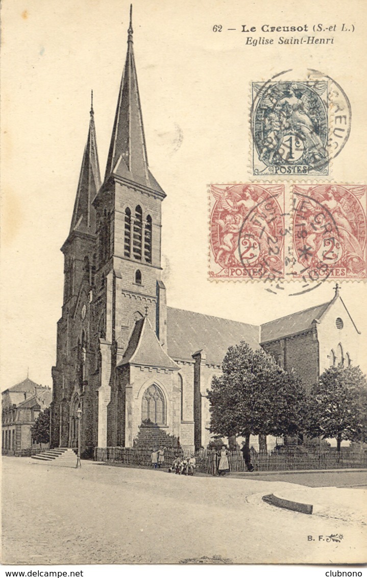 CPA - LE CREUSOT - EGLISE SAINT-HENRI (IMPECCABLE) - Le Creusot