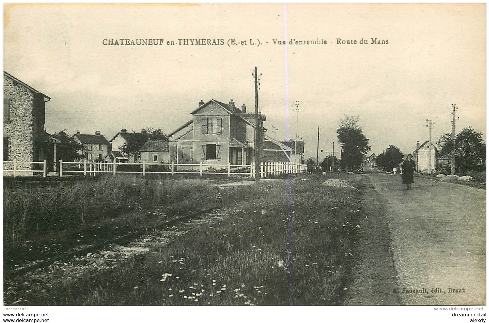 28 CHATEAUNEUF-EN-THYMERAIS. Promeneuse Sur La Route Du Mans - Châteauneuf