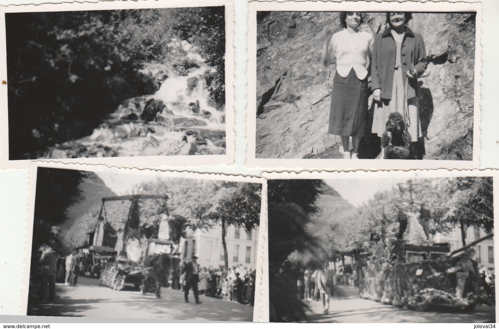 Lot 4 Photos Format 8,5 X 6 Cm - 1951 LUCHON Haute Garonne - 2 Fête Des Fleurs, 2 Vallée Du Lys - 2 Scan - Lieux