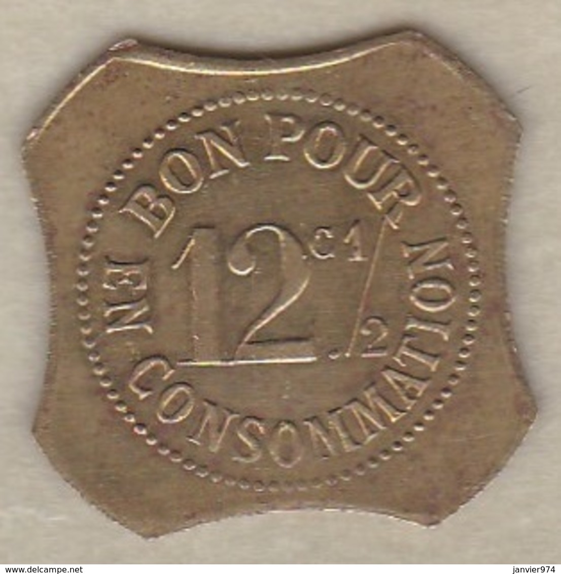 Algérie. Jeton Colonial Café J. Seyve Fils Ainé à Bérard (Aïn Tagourait). 12 ½ Cent, En Laiton Octogonal - Algérie