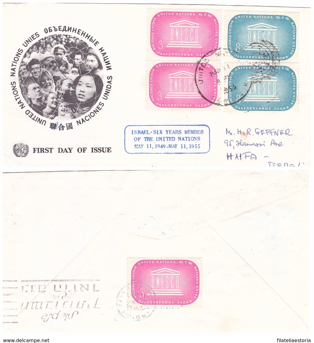 Nations Unies New York 1955 - FDC - UNESCO - Michel Nr. 37-38 Série Complète (uny030) - FDC