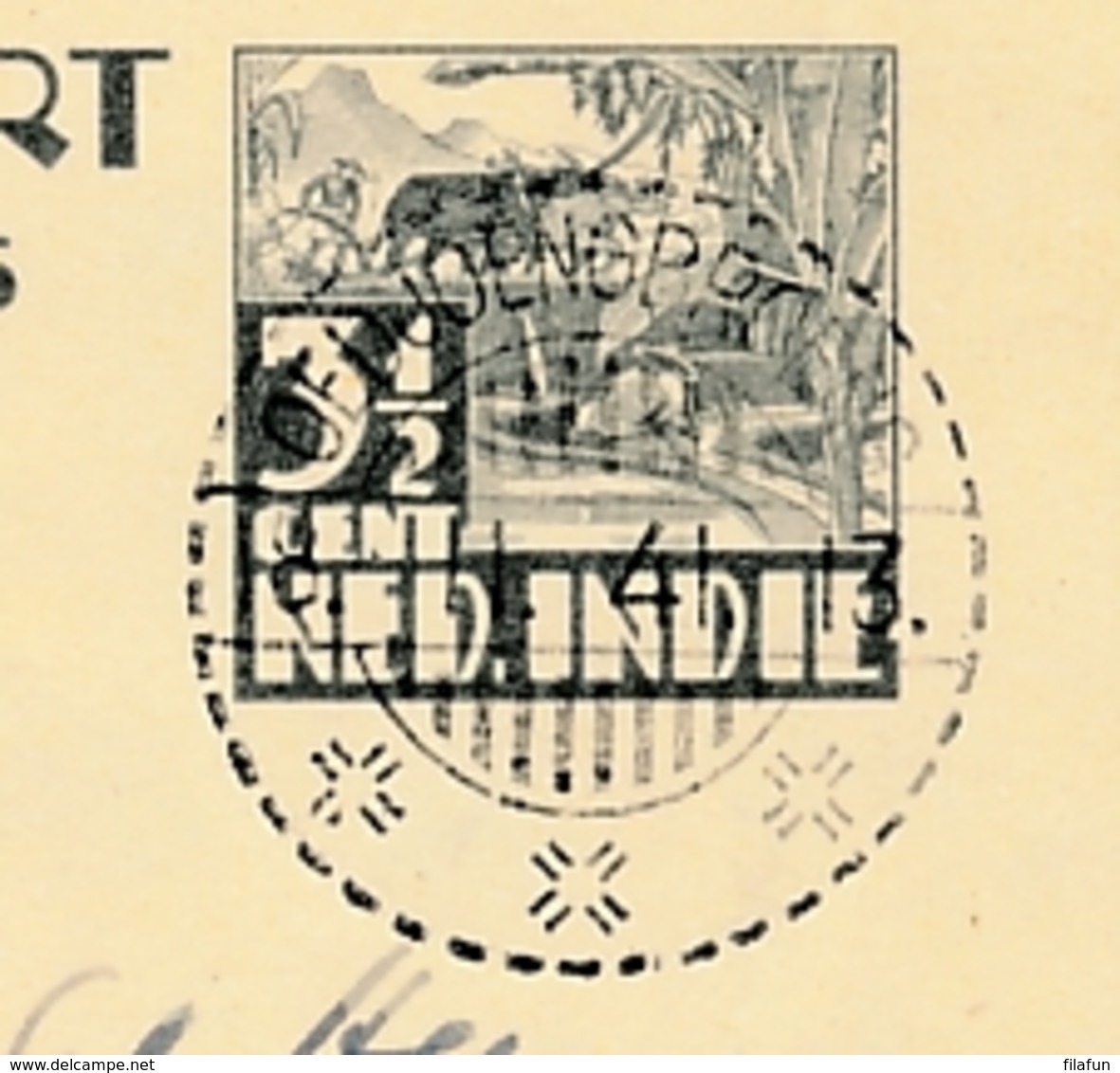 Nederlands Indië - 1941 - 3,5 Cent Karbouwen, Briefkaart G68 Van LB OEDJOENGBROENG Naar Batavia - Indes Néerlandaises