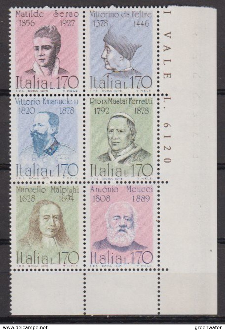 Italy 1978 Famous Persons 6v ** Mnh (42485) - 1971-80: Nieuw/plakker