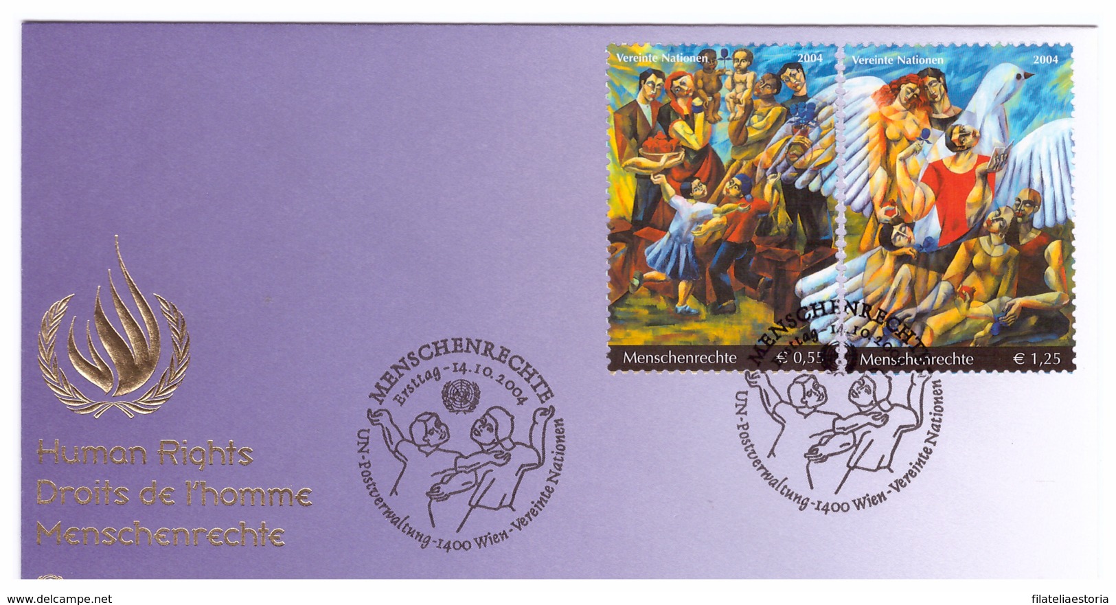 Nations Unies Vienne 2004 - FDC - Droits De L'homme - Peinture - Michel Nr. 430-431 Série Complète (unw190) - FDC