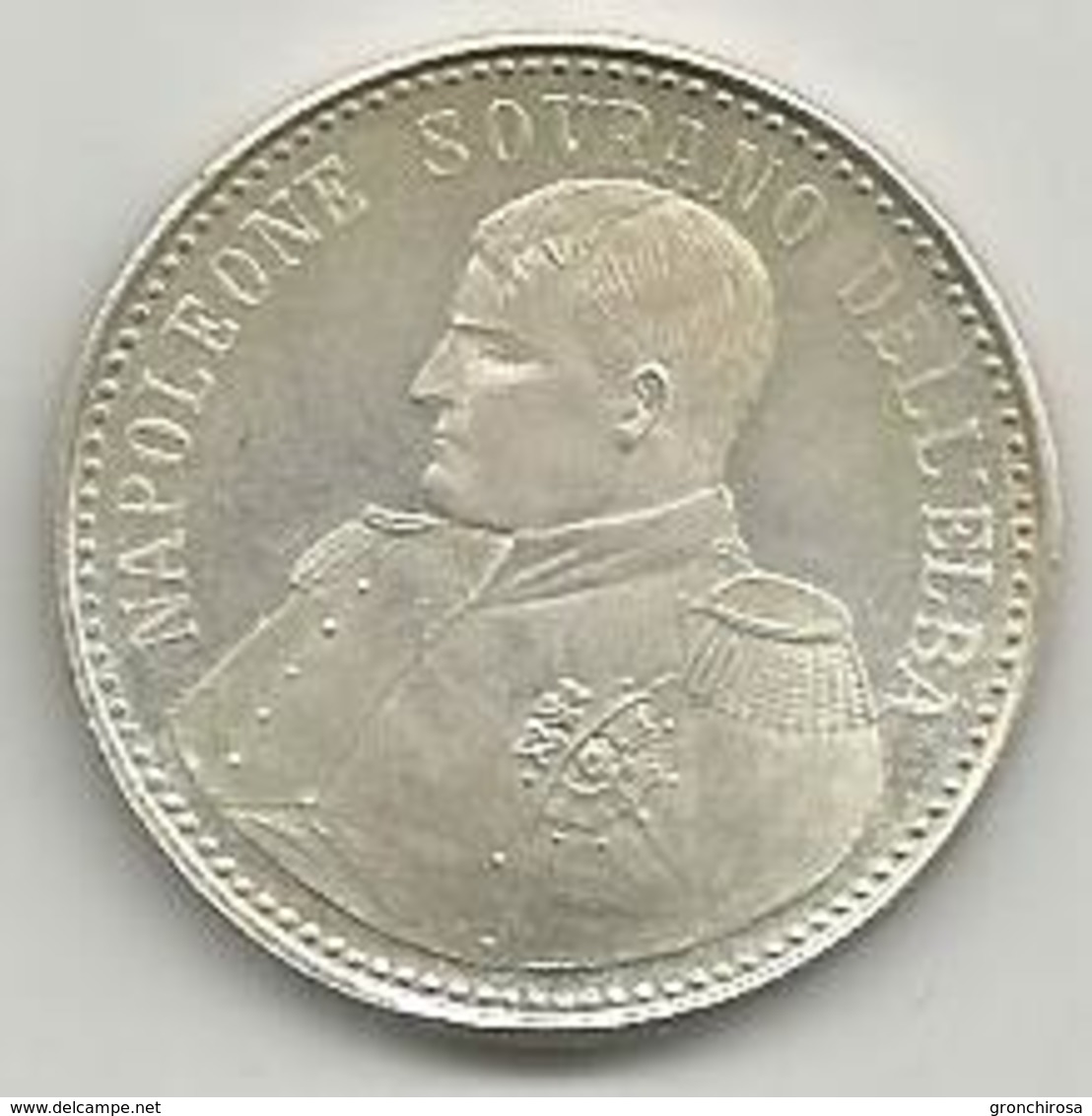 Napoleone Sovrano Dell'Elba, Medaglia Gr. 6,85, Bordo Liscio Marchiato 1AR Ag/800. - Monarchia/ Nobiltà