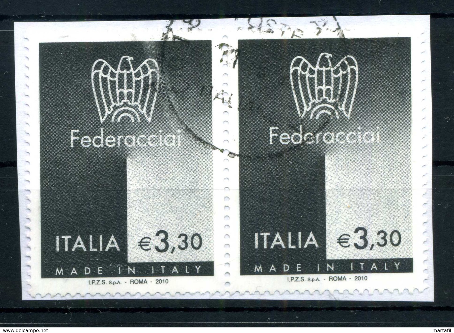 2010 REP. IT. 3,30€  Federacciai COPPIA USATA - 2001-10: Usati