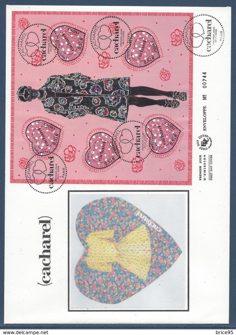 France FDC - Premier Jour - YT Bloc N° 80 - Grand Format - Cacharel Saint Valentin  - 2005 - 2000-2009