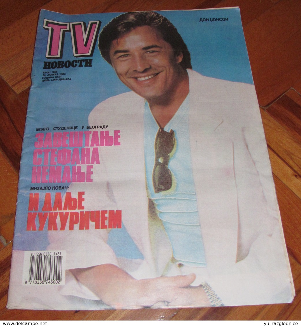 Don Johnson TV NOVOSTI Yugoslavian January 1989 VERY RARE ITEM - Magazines