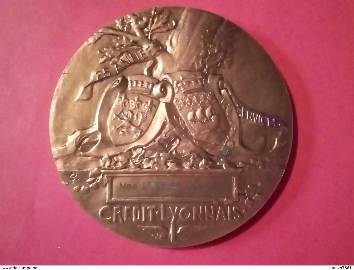 MÉDAILLE BRONZE 1910 HENRI GERMAIN FONDATEUR Du CREDIT LYONNAIS Graveur CH. PILLET  260 Gr. Dia. 81 Mm - Profesionales / De Sociedad