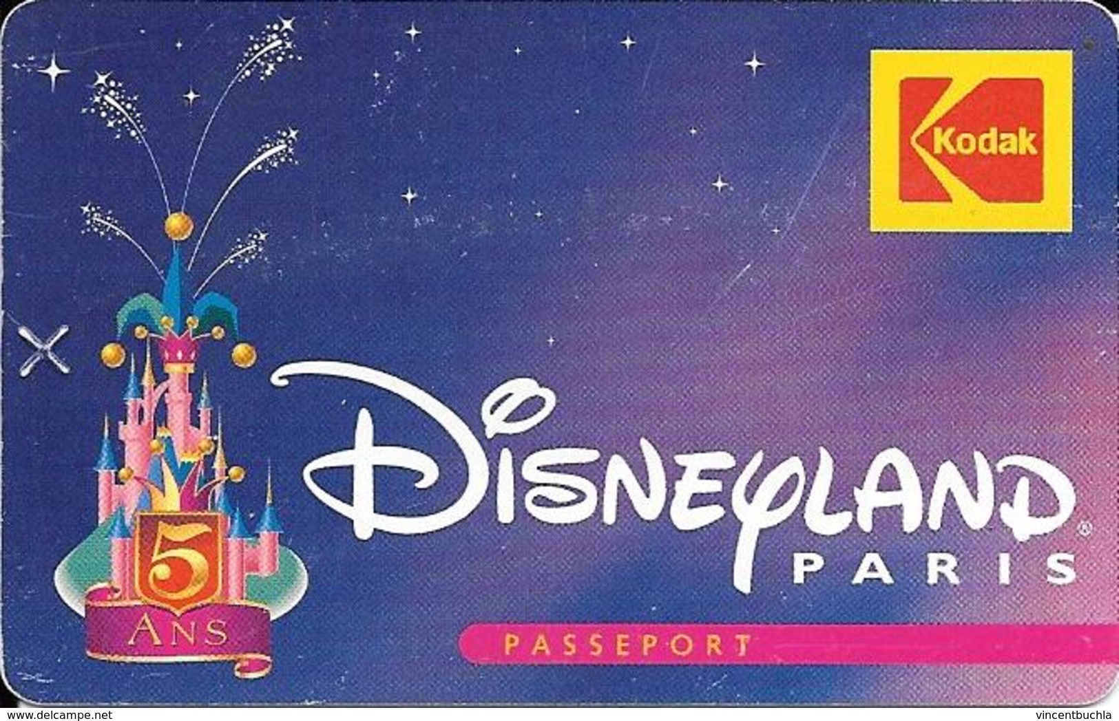 Rare Passeport Disneyland Paris  5 Ans Kodak Gratuit Valide Du 8/06/97 Au 14/06/97 - Eintrittskarten