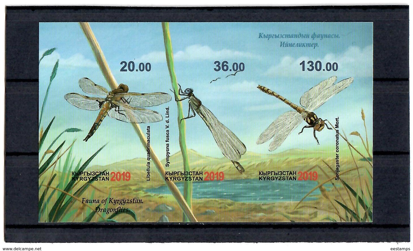 Kyrgyzstan.2019 Fauna Of Kyrgyzstan.Dragonflies.Imperf. S/S :20,36,130 - Kirgisistan