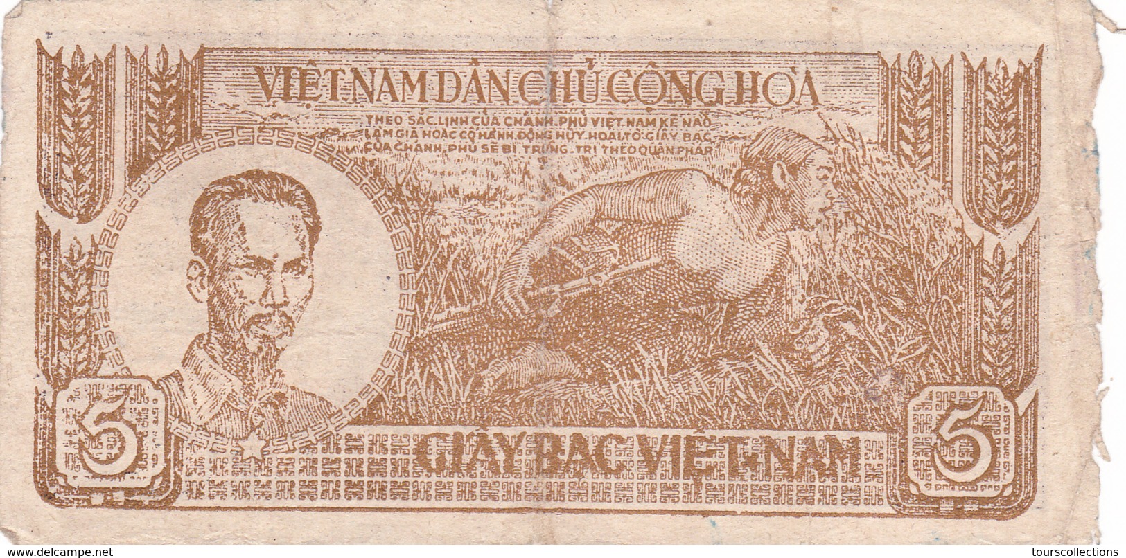 BILLET VIETNAM 5 DONG De 1948 @ PICK 17 - Vietnam