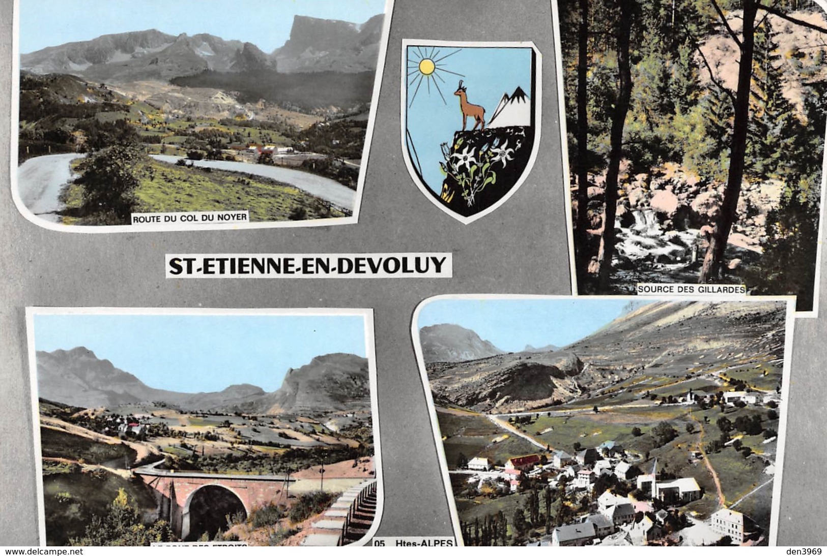 SAINT-ETIENNE-en-DEVOLUY - Route Du Col Du Noyer - Source Des Gillardes - Pont Des Etroits - Blason Chamois Edelweiss - Saint Etienne En Devoluy