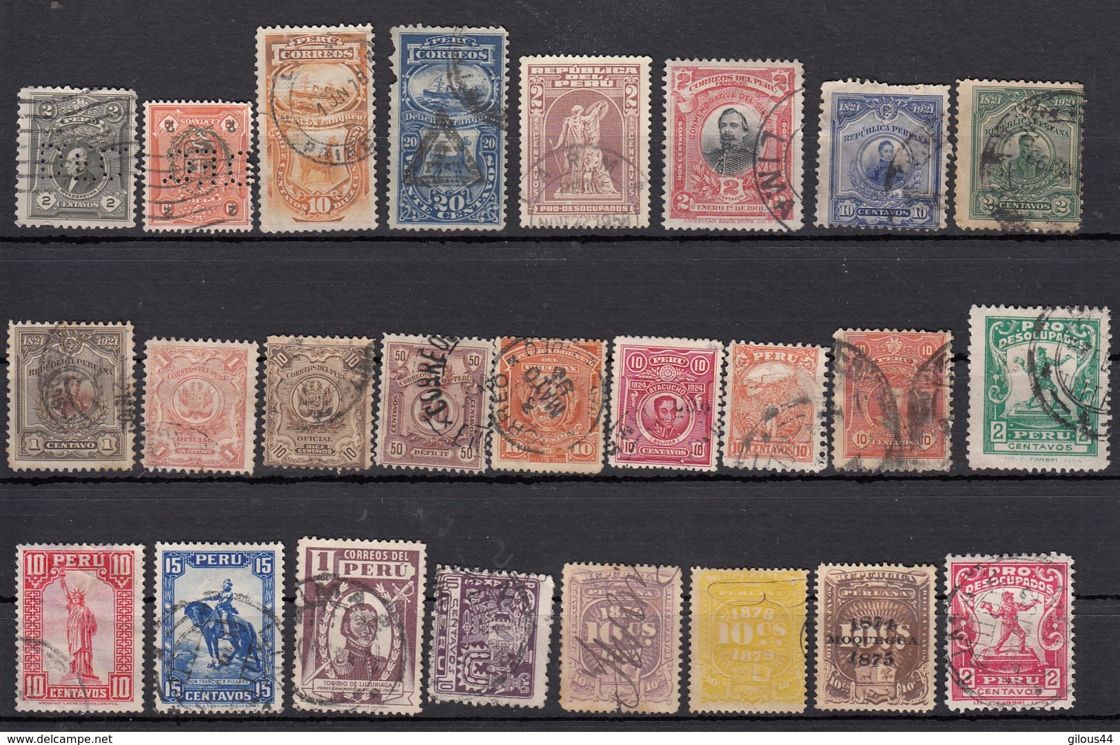 Peru Lot De 25 Timbres - Pérou