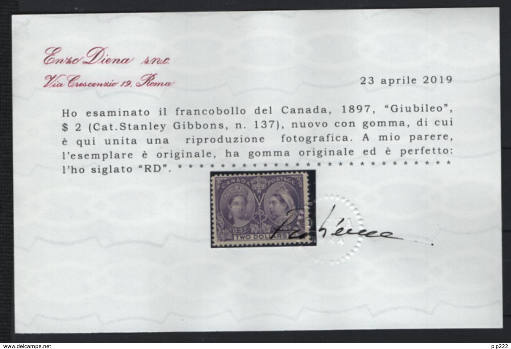 Canada 1897 Y.T.50 MH/* VF/F - Cert R.Diena - Nuovi