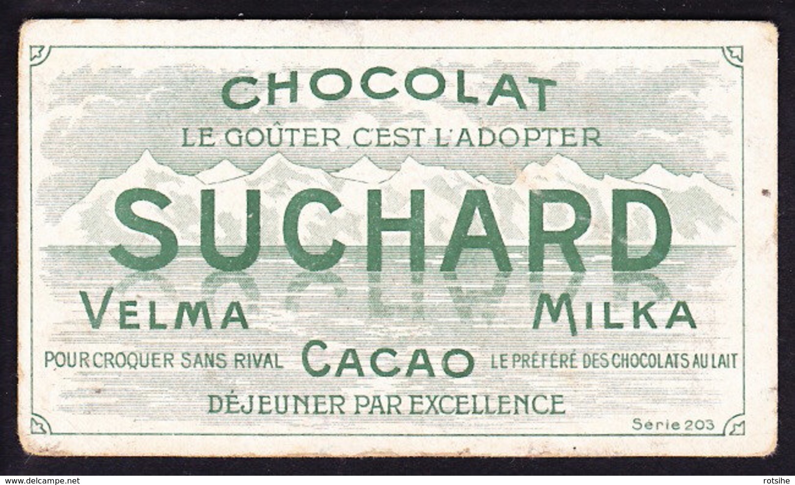 CHROMO Chocolat SUCHARD   Chansons Françaises     Serie 203 - Suchard