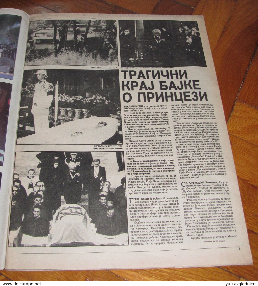 Grace Kelly - TV NOVOSTI Yugoslavian September 1982  VERY RARE - Magazines