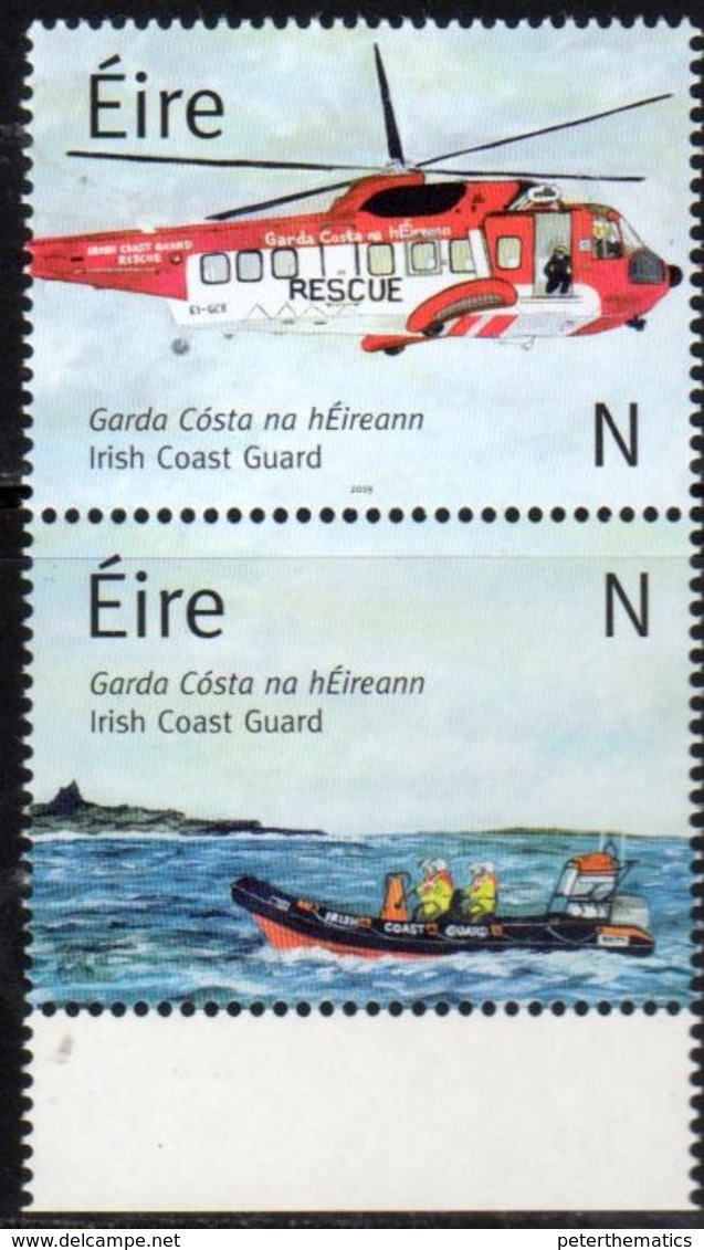 IRELAND, 2019, MNH, RESCUE SERVICES, HELICOPTERS, BOATS, 2v - Helicopters