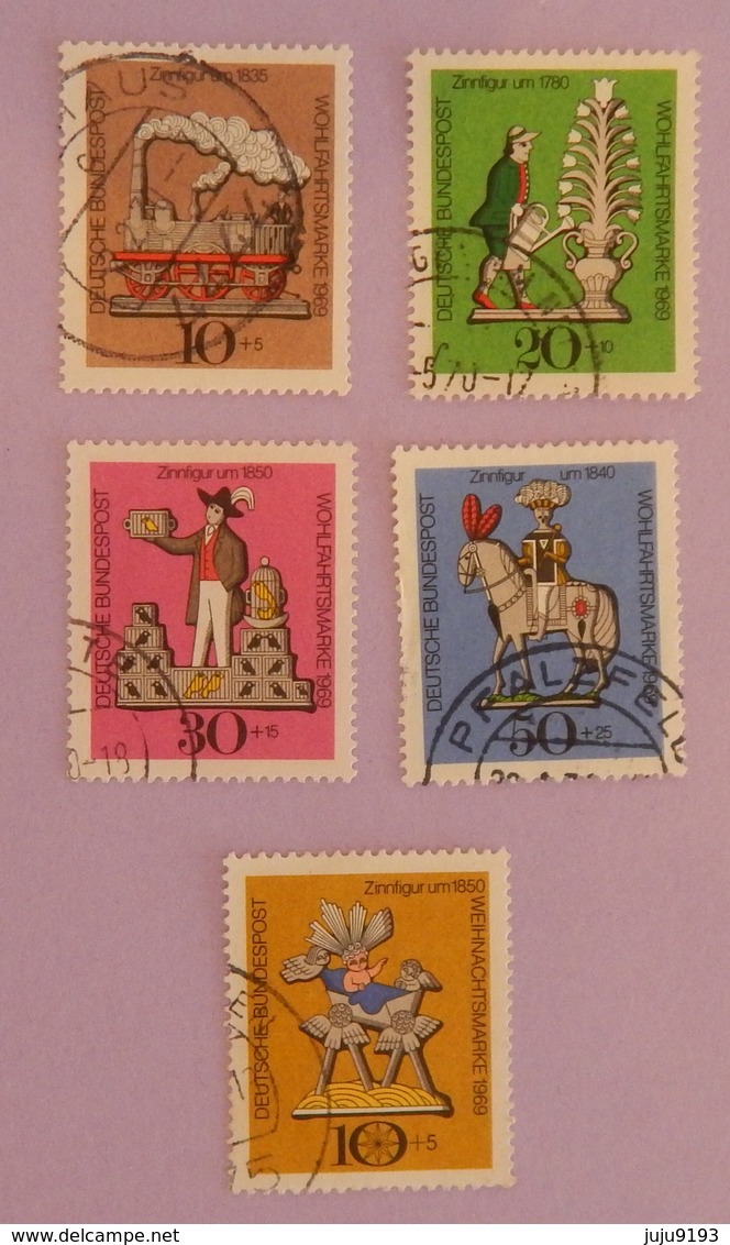 RFA YT 469/473 OBLITÉRÉS "FIGURINES EN ÉTAIN "ANNÉE 1969 - Used Stamps