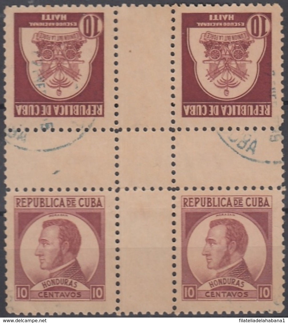1937-340 CUBA REPUBLICA. 1937. Ed.317-18. HONDURAS, HAITI, WRITTER & ARTIST, CENTER OF SHEET. - Prefilatelia