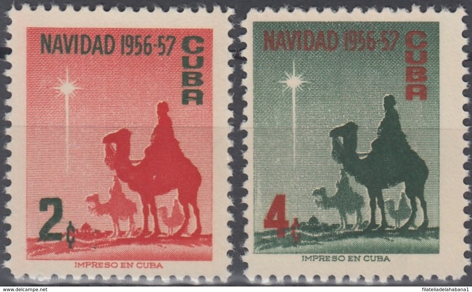 1956-351 CUBA REPUBLICA. 1956. MNH. Ed.678-79. NAVIDADES, CHRISTMAS, REYES MAGOS - Prephilately