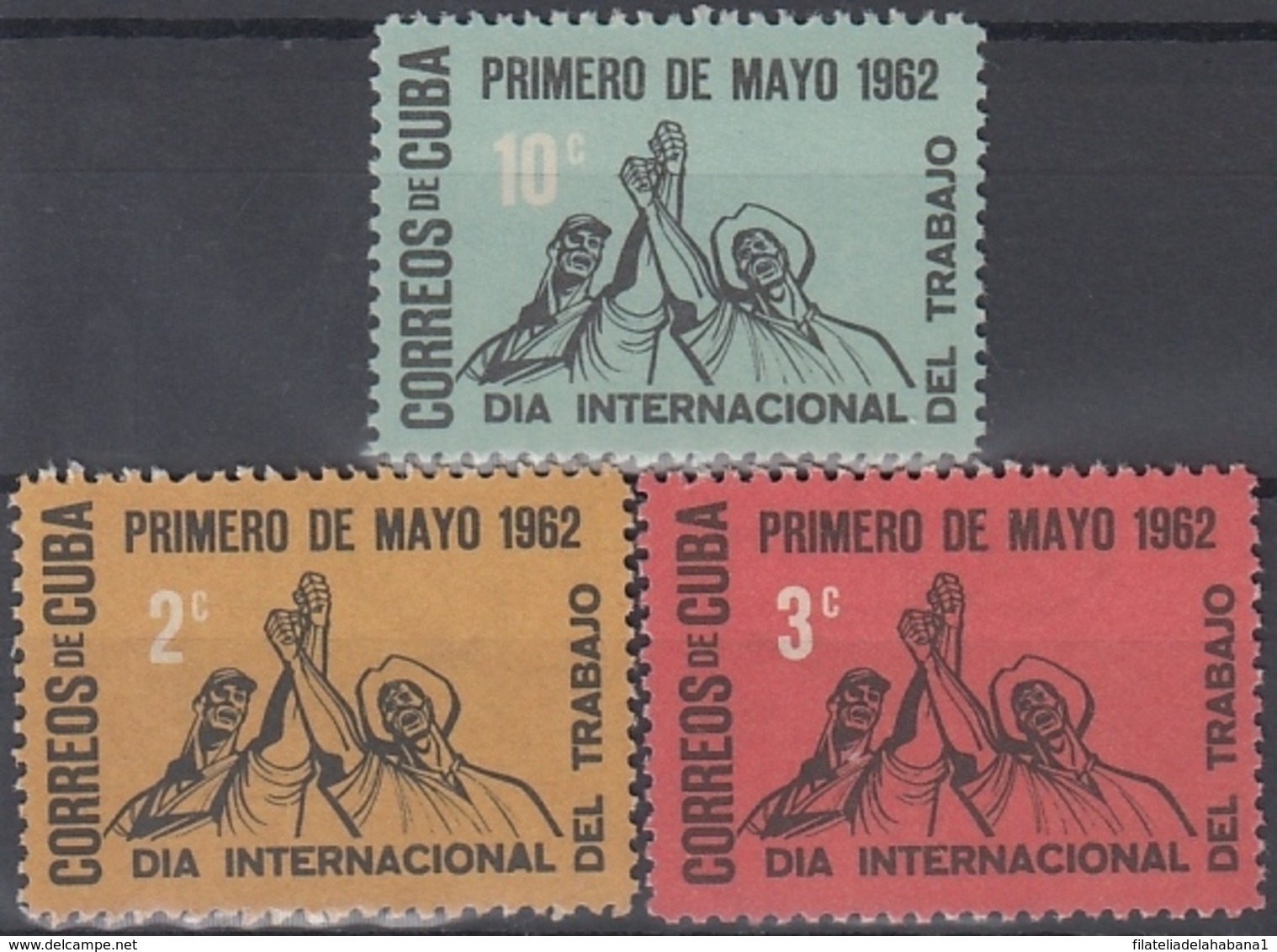 1962.171 CUBA. 1962. MNH. Ed.924-26. PRIMERO DE MAYO, LABOR DAY - Prephilately