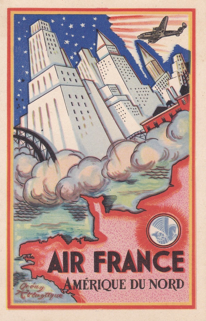 AIR FRANCE AVIATION ,,avion ,,, 3  Cartes Postales ,vraiment Voir Etudier Et Voir Le Bas Prix - Autres & Non Classés