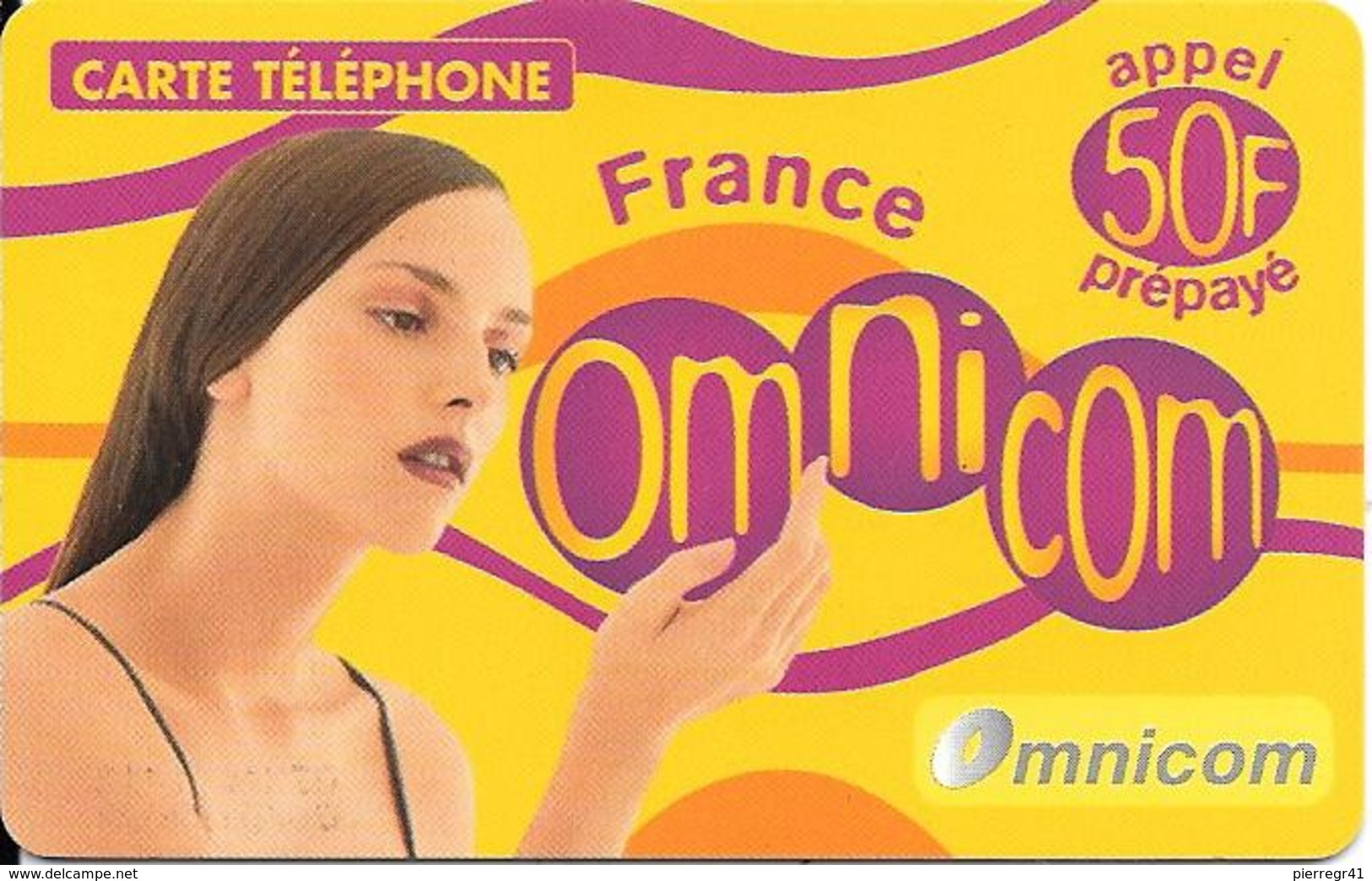 CARTE-PREPAYEE-OMNICOM-GTS-50F-FEMME-FRANCE-31/01/2003-Tirage 70000Ex-GRATTE-TBE - Autres & Non Classés