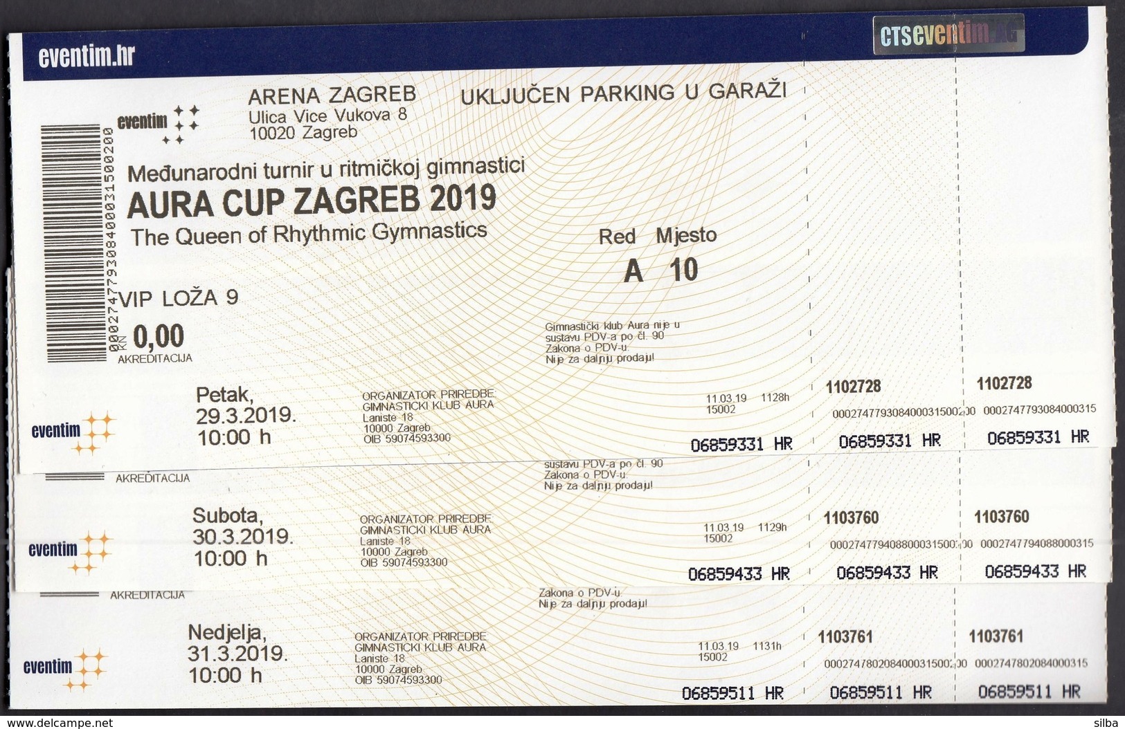 Croatia 2019 / AURA CUP ZAGREB / The Queen Of Rhythmic Gymnastics / Entry Tickets - Gymnastics