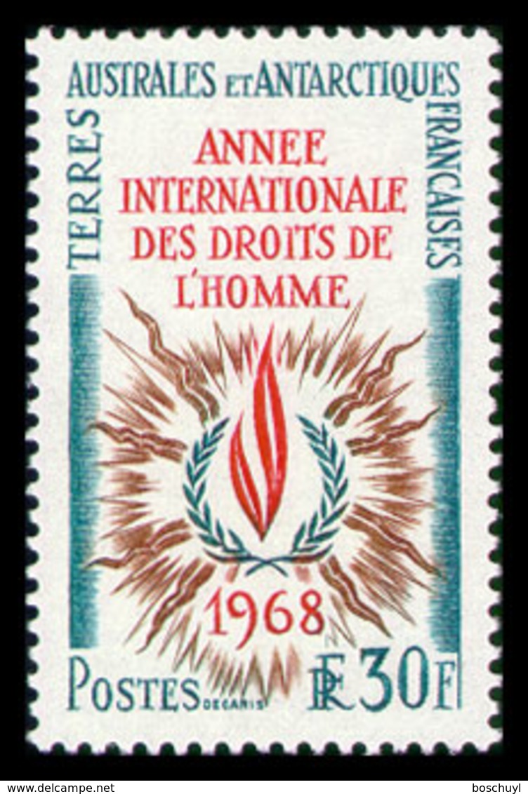 TAAF, FSAT, French Southern Antarctic Territories, 1968, Human Rights Year, United Nations, MNH, Michel 45 - Autres & Non Classés