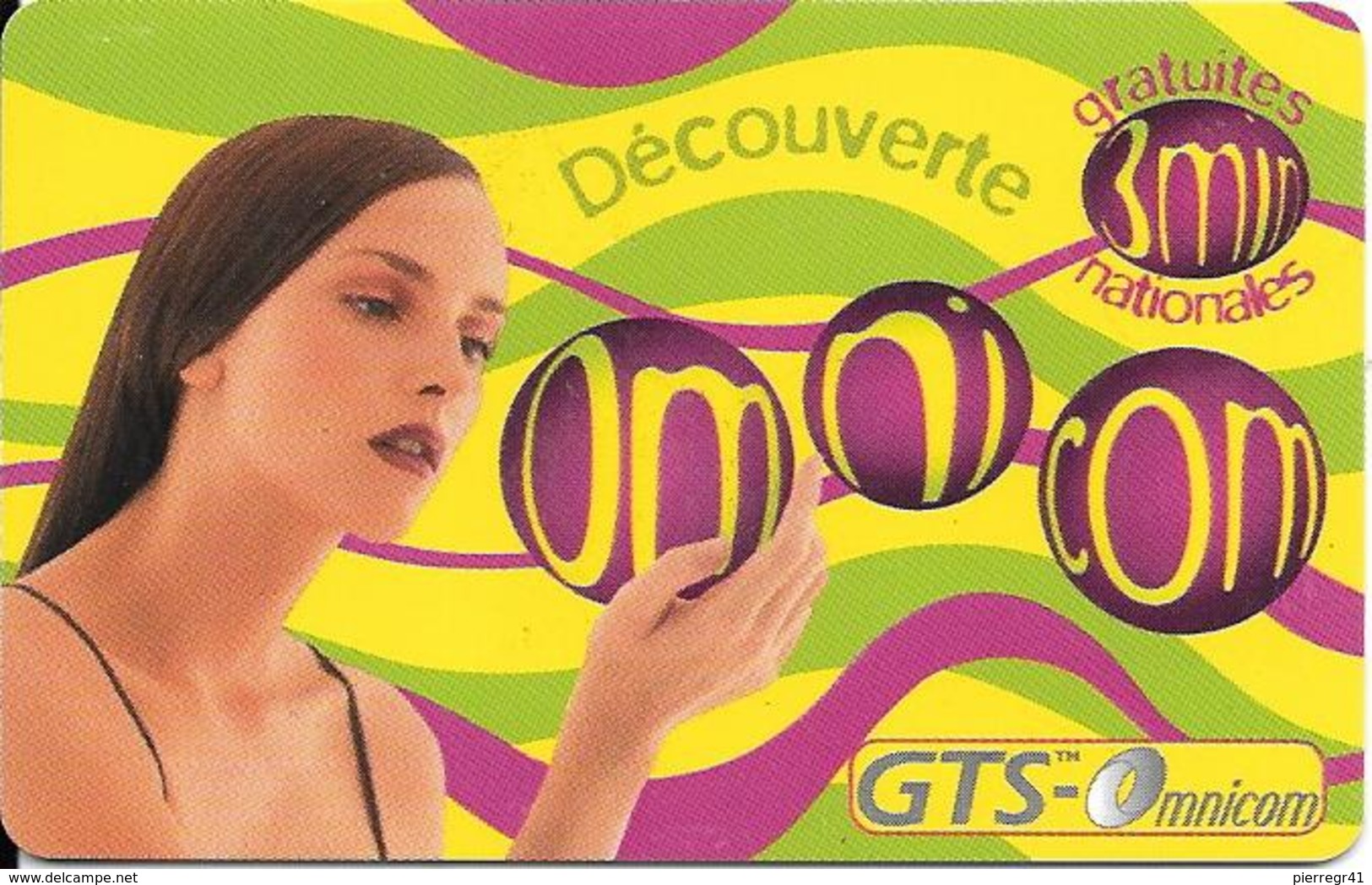 CARTE-PREPAYEE-OMNICOM-3Mn Gratuit-FEMME-FRANCE-31/08/2000-NON GRATTE-TBE - Autres & Non Classés