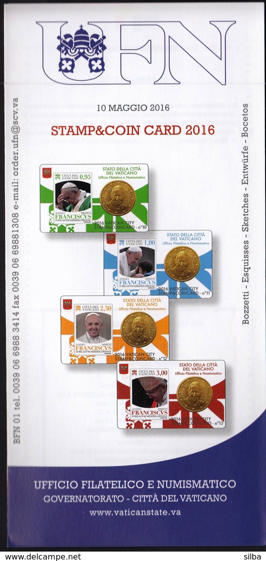 Vatican 2016 / Stamp & Coin Card / Prospectus, Leaflet, Brochure - Covers & Documents